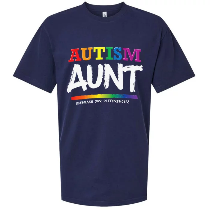 Autism Awareness Gift For Aunt, Autistic Support Idea Sueded Cloud Jersey T-Shirt