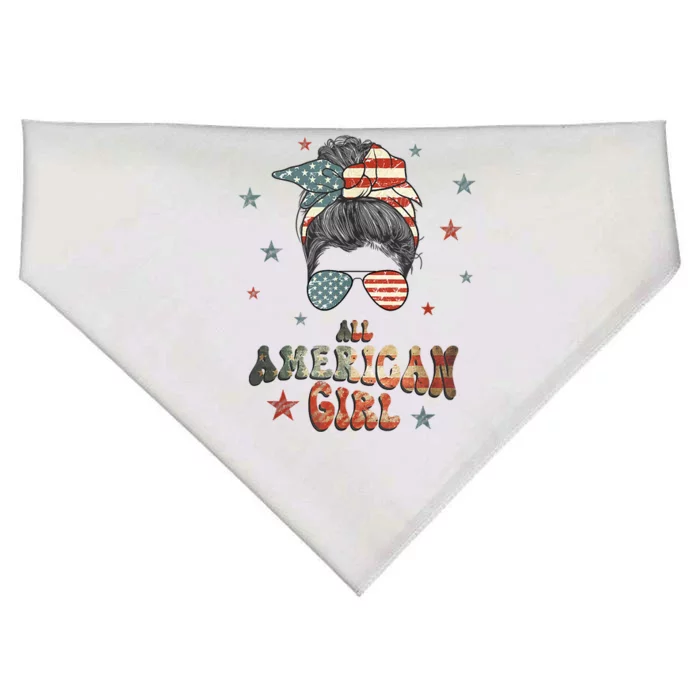 All American Girl 4th Of July Patriotic USA-Made Doggie Bandana