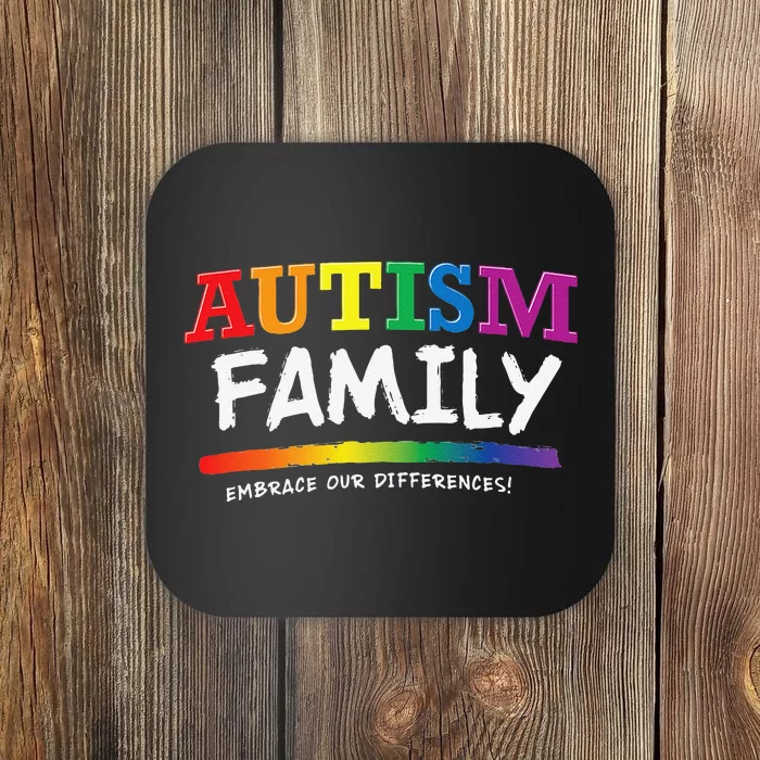 Autism Awareness Gift For Family Rainbow Graphic Coaster