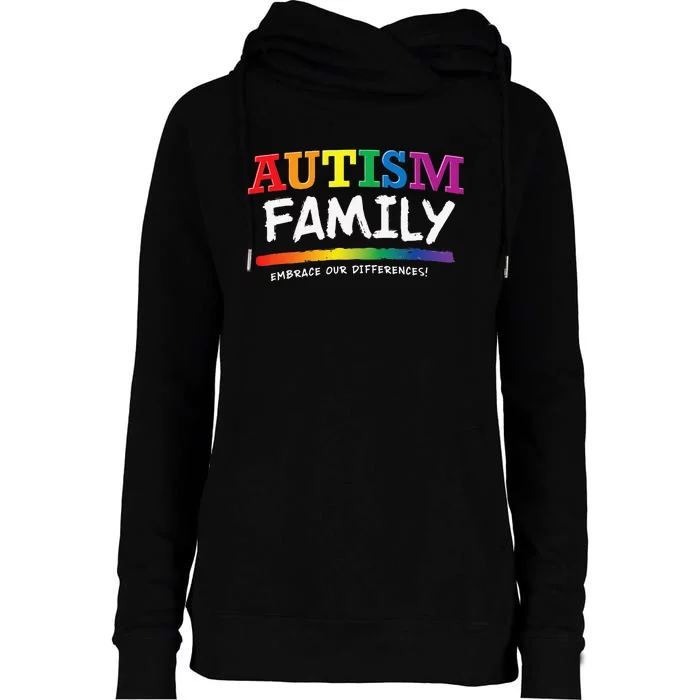 Autism Awareness Gift For Family Rainbow Graphic Womens Funnel Neck Pullover Hood