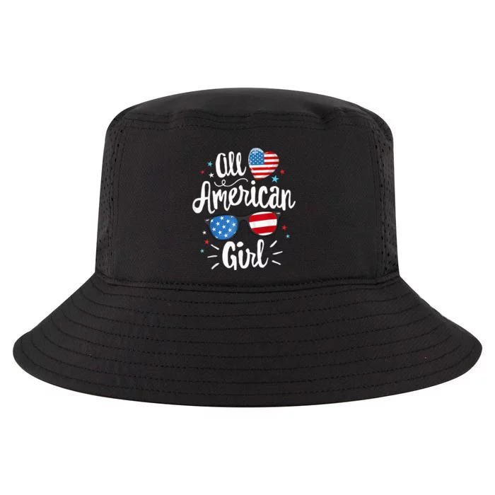 All American Girl Women American Flag 4th Of July Patriotic Cool Comfort Performance Bucket Hat