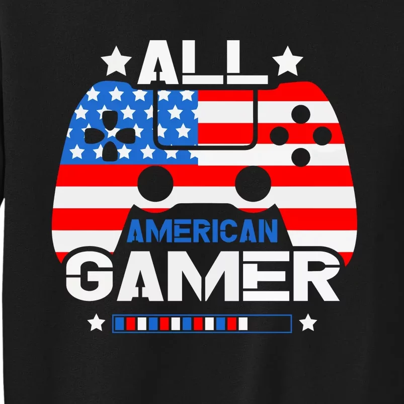 All American Gamer 4th Of July Boy Tall Sweatshirt