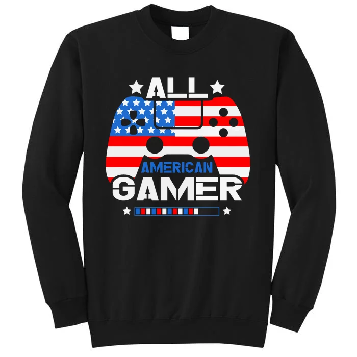 All American Gamer 4th Of July Boy Tall Sweatshirt