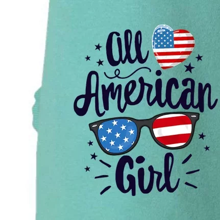 All American Girl USA America Flag Doggie 3-End Fleece Hoodie