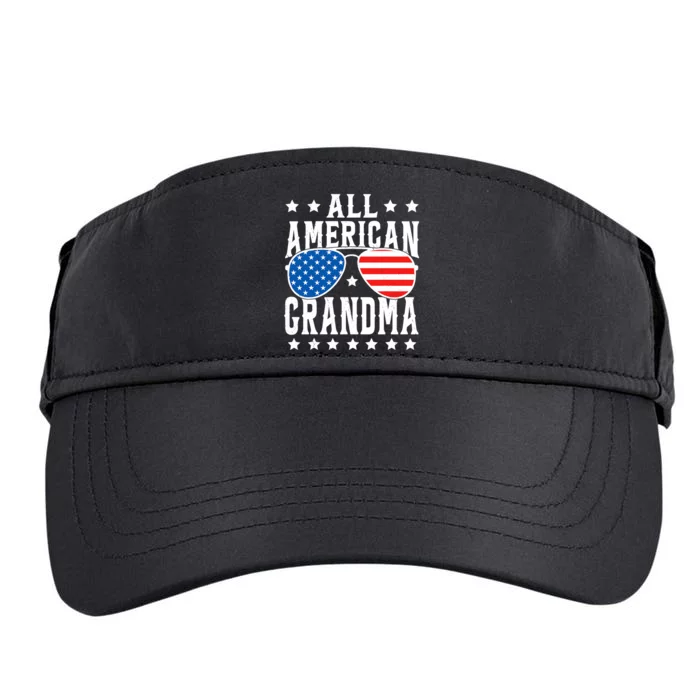 All American Grandma 4th Of July Patriotic Usa Sunglasses Adult Drive Performance Visor