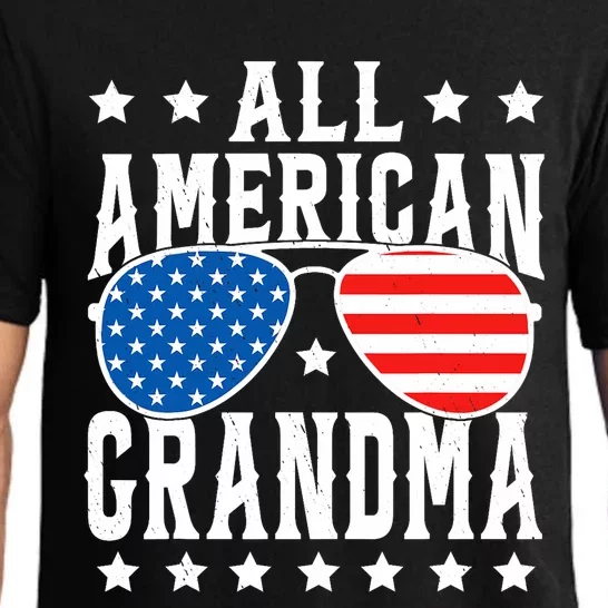 All American Grandma 4th Of July Patriotic Usa Sunglasses Pajama Set