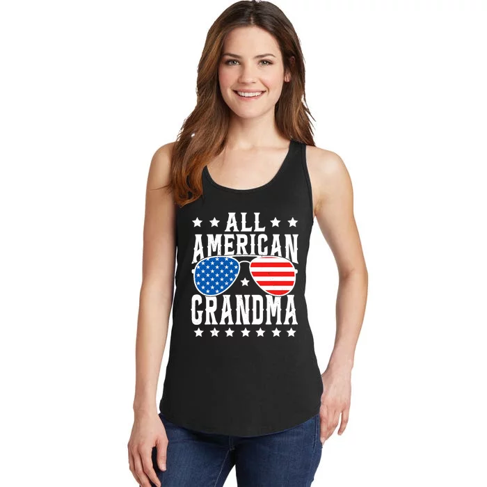 All American Grandma 4th Of July Patriotic Usa Sunglasses Ladies Essential Tank