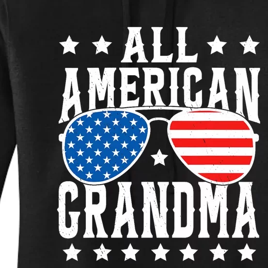 All American Grandma 4th Of July Patriotic Usa Sunglasses Women's Pullover Hoodie