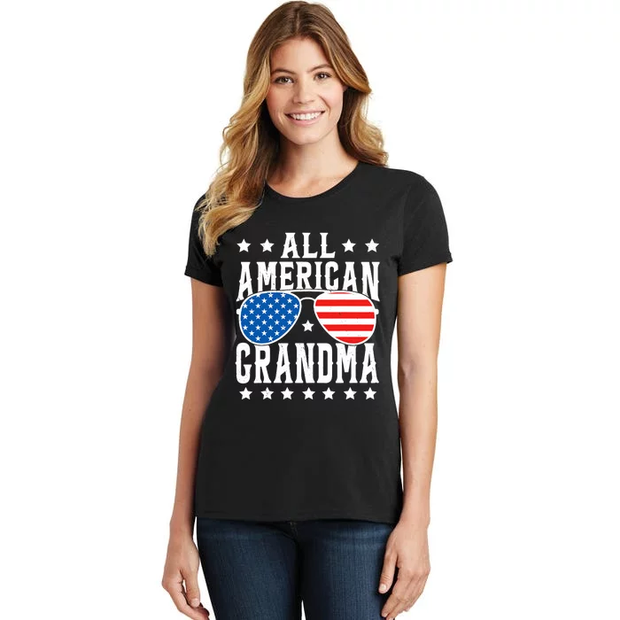 All American Grandma 4th Of July Patriotic Usa Sunglasses Women's T-Shirt