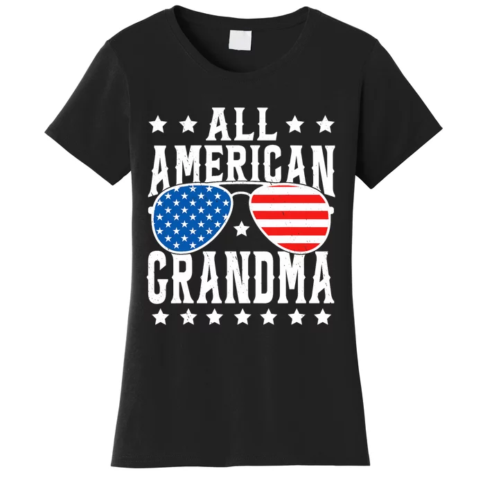 All American Grandma 4th Of July Patriotic Usa Sunglasses Women's T-Shirt