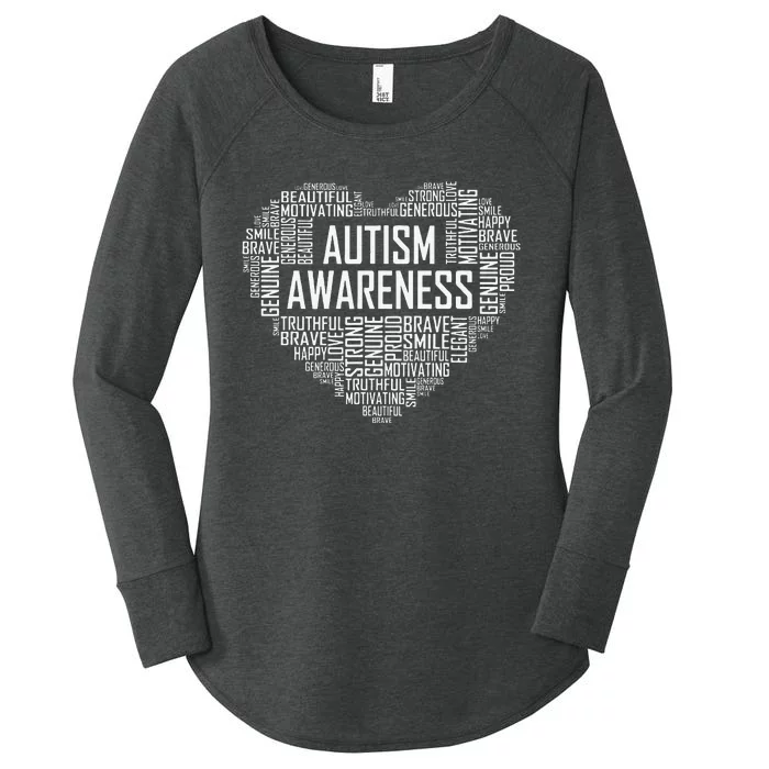 Autism Awareness Gift Heart Proud Support Month Gifts Women's Perfect Tri Tunic Long Sleeve Shirt