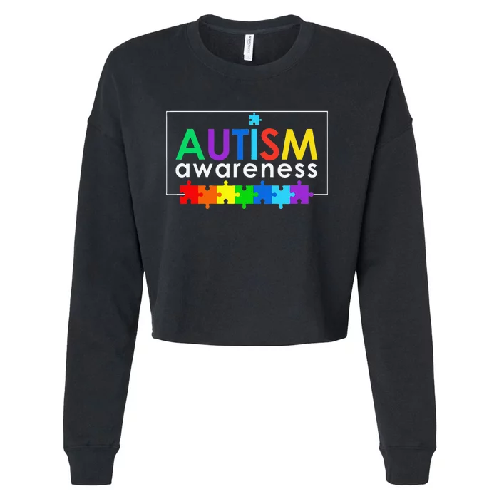 Autism Awareness Gift Cropped Pullover Crew