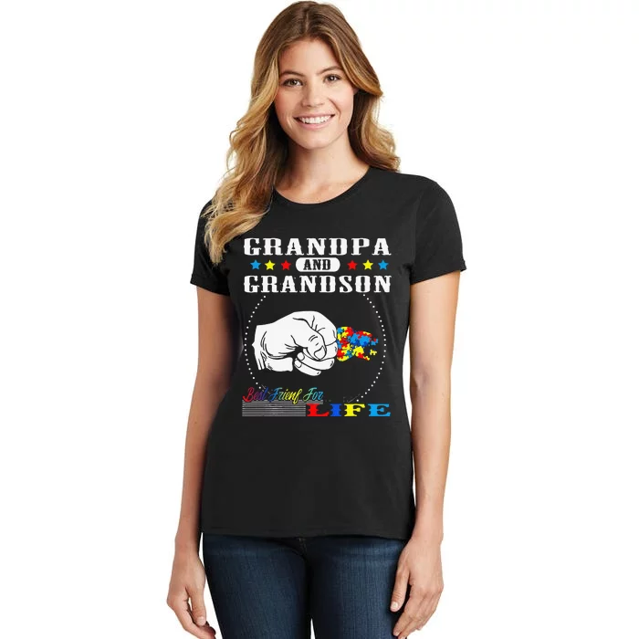 Autism Awareness Grandpa Grandson Best Friend For Life Gift Women's T-Shirt