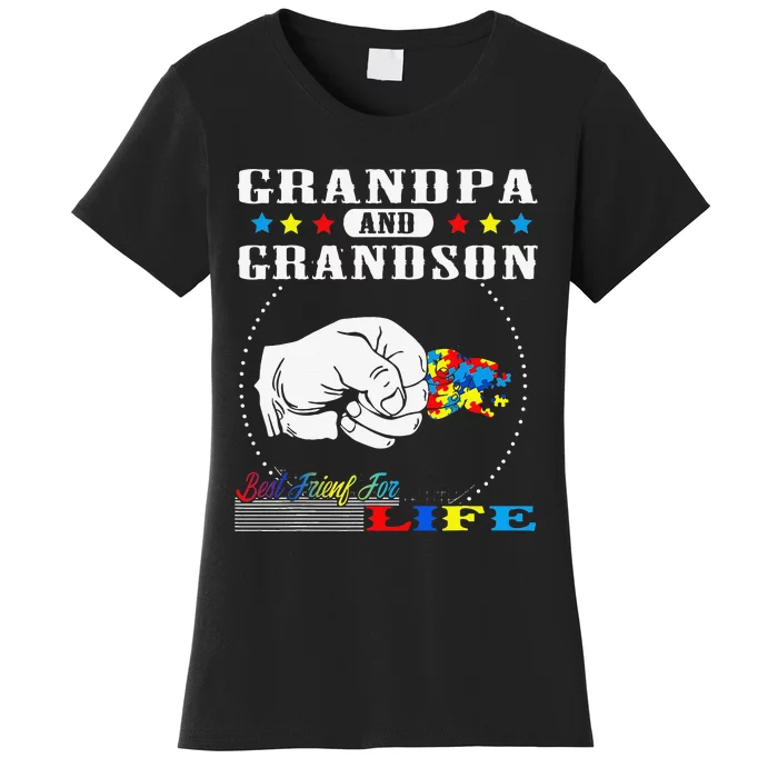 Autism Awareness Grandpa Grandson Best Friend For Life Gift Women's T-Shirt