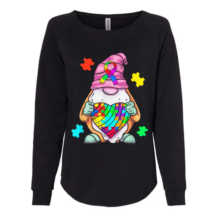 Autism Awareness Gnome Hugging Heart Acceptance Wo kid Womens California Wash Sweatshirt