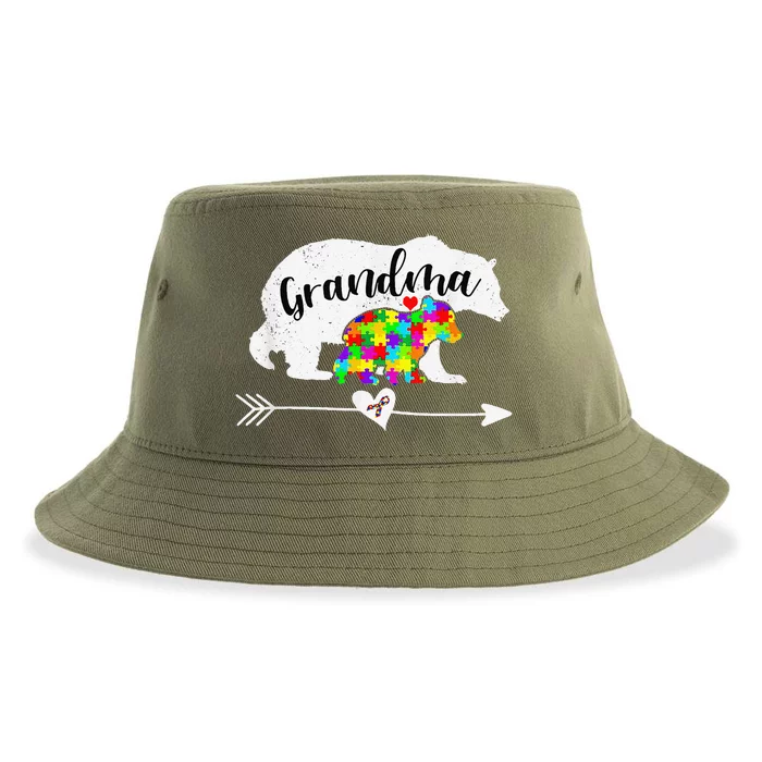 Autism Awareness Grandma Bear Support Autistic Women Sustainable Bucket Hat