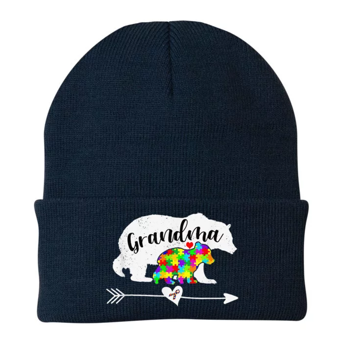 Autism Awareness Grandma Bear Support Autistic Women Knit Cap Winter Beanie