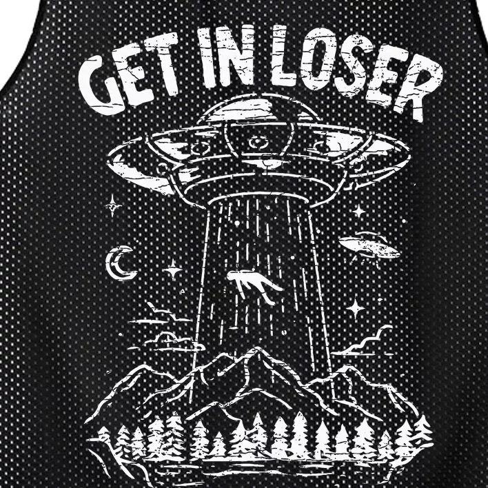 Alien Abduction Get In Loser Ufo Mesh Reversible Basketball Jersey Tank