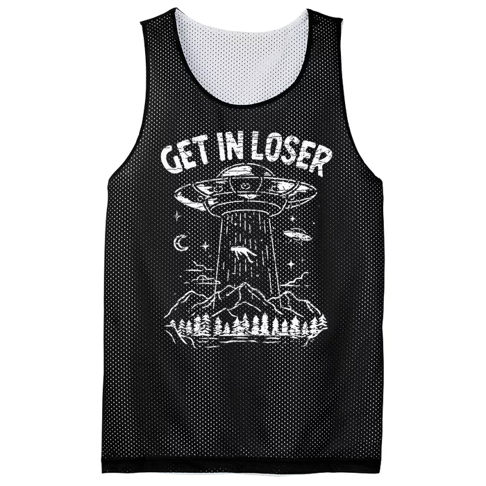 Alien Abduction Get In Loser Ufo Mesh Reversible Basketball Jersey Tank