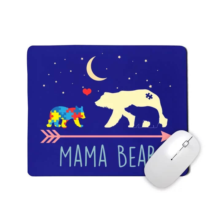 Autism Awareness Gift Mama Bear With 2 Cubs Gift Great Gift Mousepad