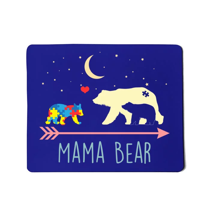 Autism Awareness Gift Mama Bear With 2 Cubs Gift Great Gift Mousepad