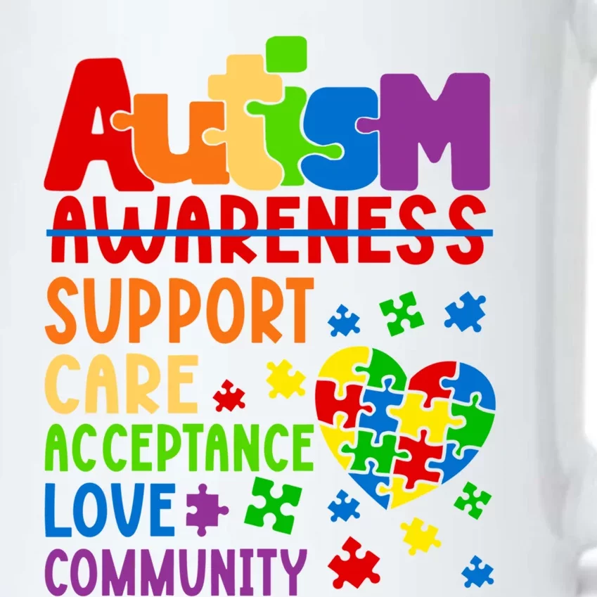 Autism Awareness Gift Support Care Acceptance Ally Gift Black Color Changing Mug