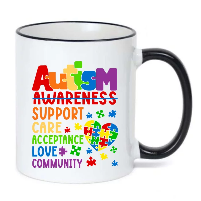 Autism Awareness Gift Support Care Acceptance Ally Gift Black Color Changing Mug