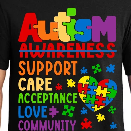 Autism Awareness Gift Support Care Acceptance Ally Gift Pajama Set