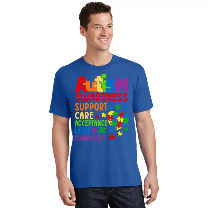 Autism Awareness Gift Support Care Acceptance Ally Gift T-Shirt