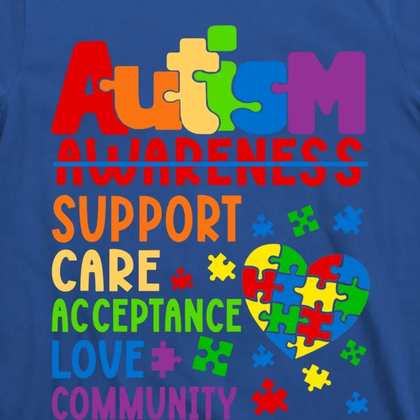 Autism Awareness Gift Support Care Acceptance Ally Gift T-Shirt