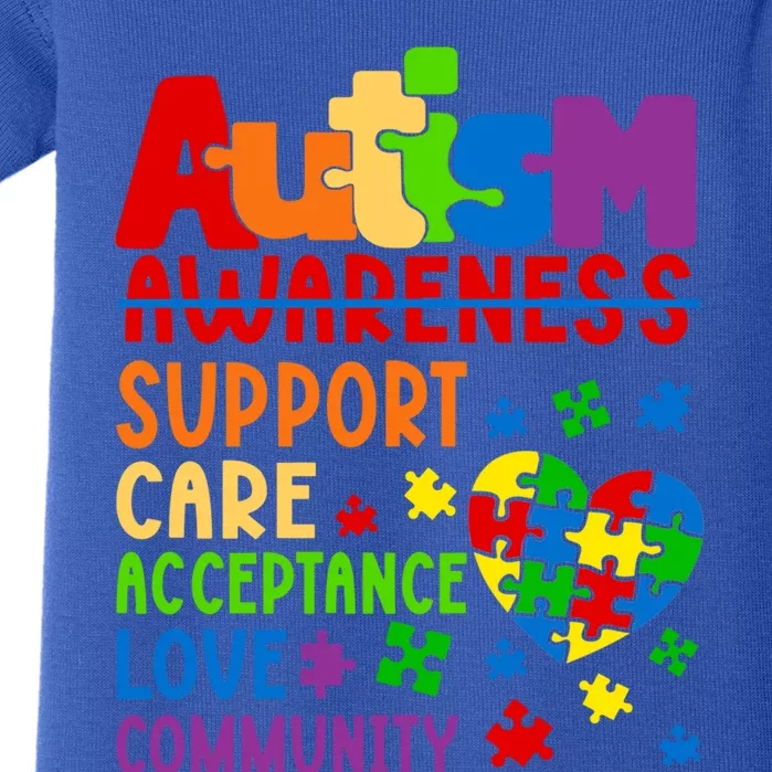 Autism Awareness Gift Support Care Acceptance Ally Gift Baby Bodysuit