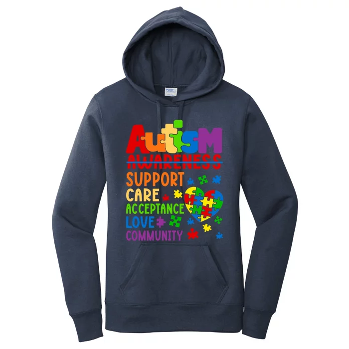 Autism Awareness Gift Support Care Acceptance Ally Gift Women's Pullover Hoodie