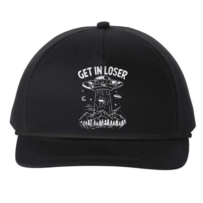 Alien Abduction Get In Loser Ufo Snapback Five-Panel Rope Hat