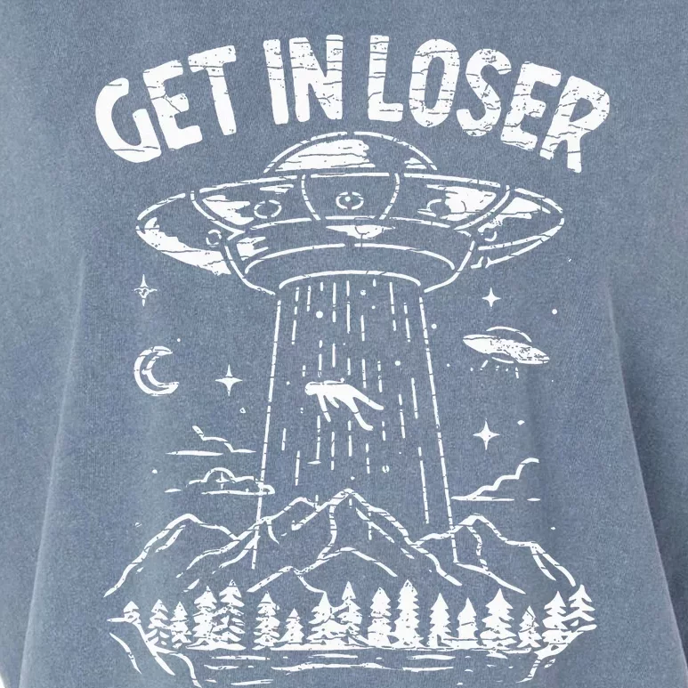 Alien Abduction Get In Loser Ufo Garment-Dyed Women's Muscle Tee