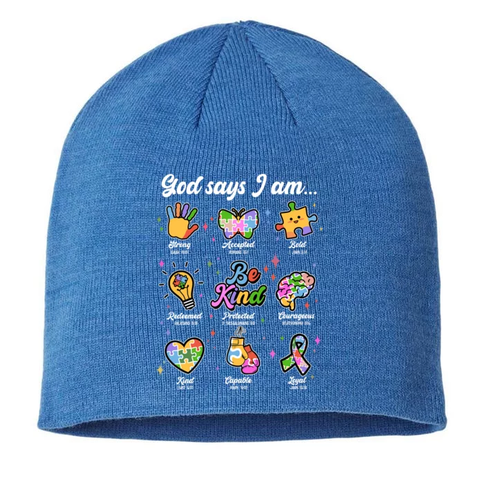 Autism Awareness God Says I Am 8 1/2in Sustainable Knit Beanie