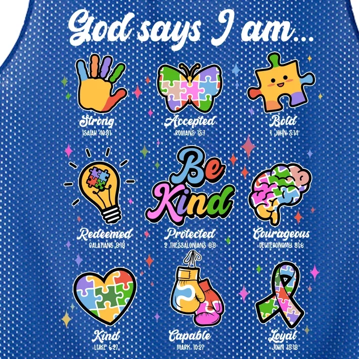 Autism Awareness God Says I Am Mesh Reversible Basketball Jersey Tank