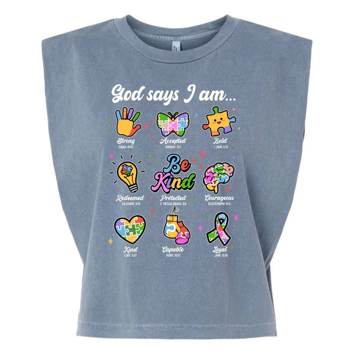 Autism Awareness God Says I Am Garment-Dyed Women's Muscle Tee