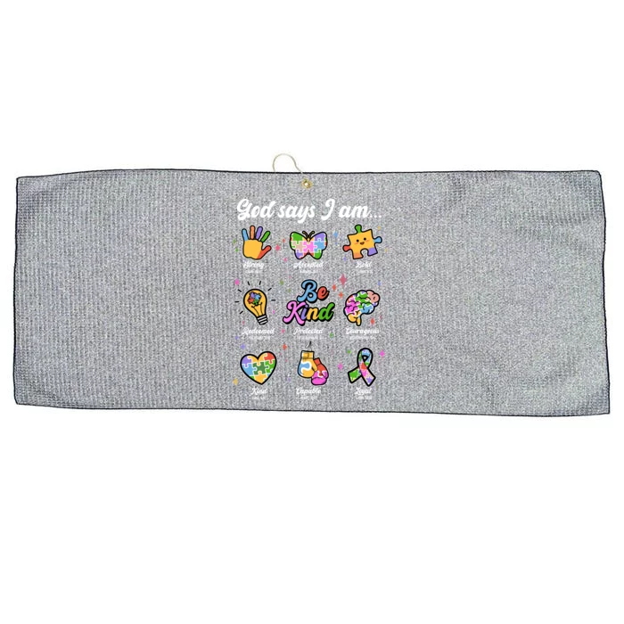 Autism Awareness God Says I Am Large Microfiber Waffle Golf Towel