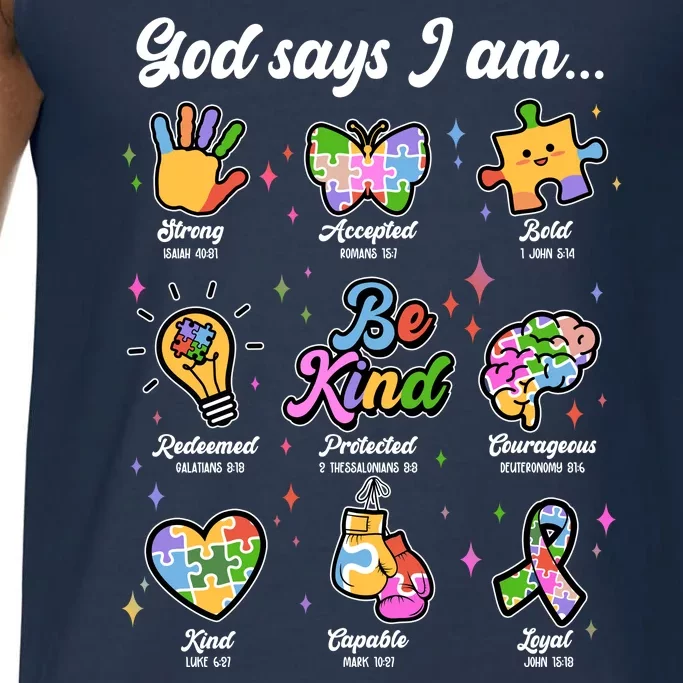 Autism Awareness God Says I Am Comfort Colors® Tank Top