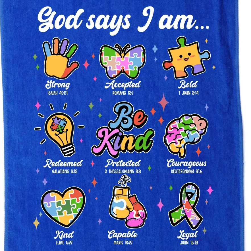 Autism Awareness God Says I Am Platinum Collection Golf Towel