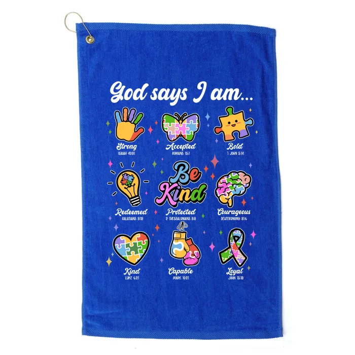 Autism Awareness God Says I Am Platinum Collection Golf Towel