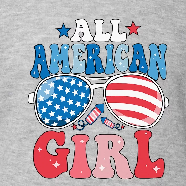 All American Girl Sunglasses 4th Of July Toddler Sweatshirt