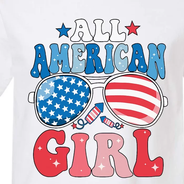 All American Girl Sunglasses 4th Of July Garment-Dyed Heavyweight T-Shirt