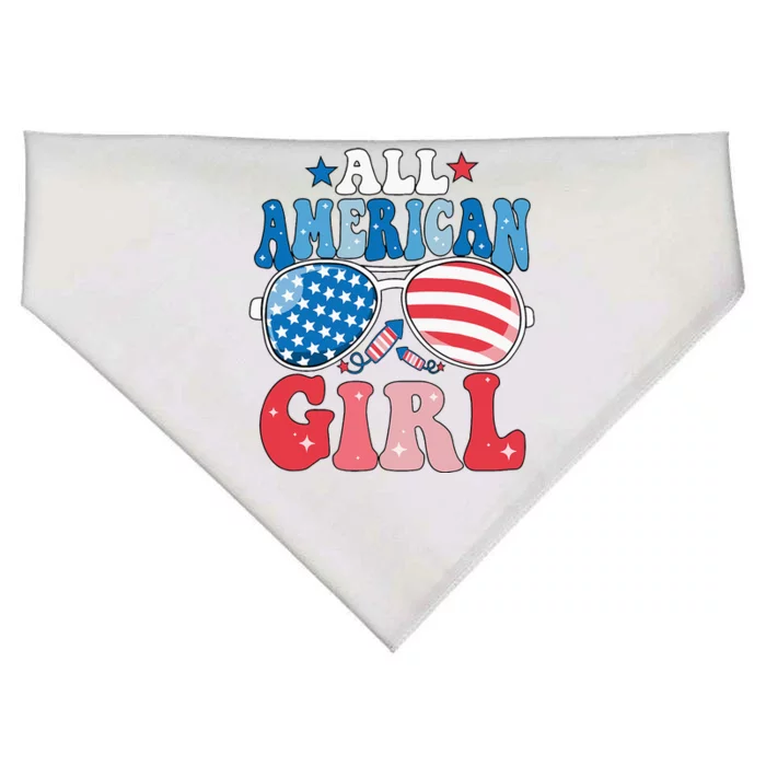 All American Girl Sunglasses 4th Of July USA-Made Doggie Bandana