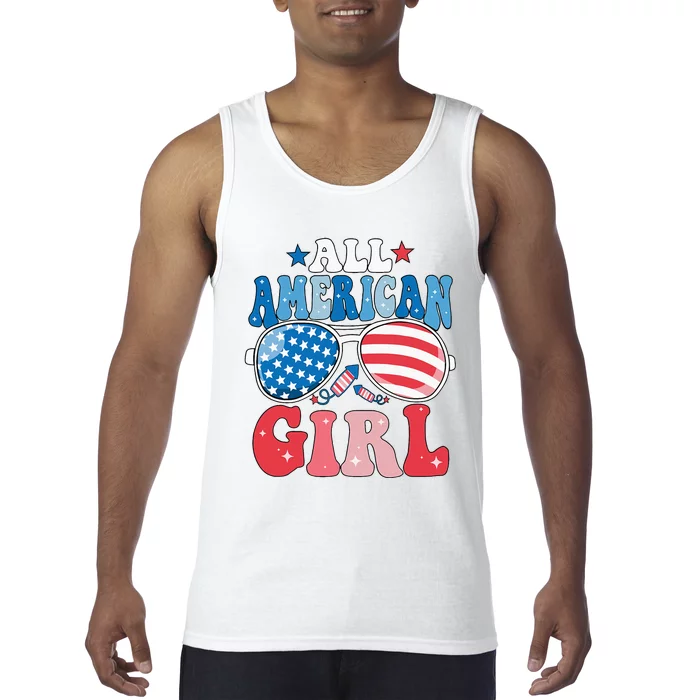 All American Girl Sunglasses 4th Of July Tank Top