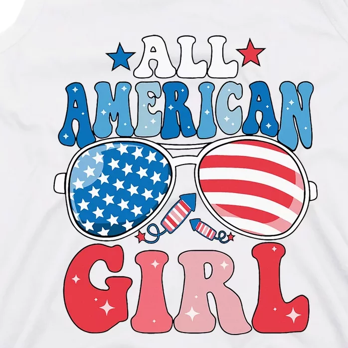 All American Girl Sunglasses 4th Of July Tank Top