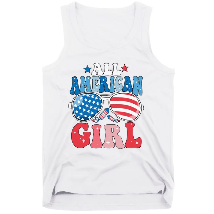 All American Girl Sunglasses 4th Of July Tank Top