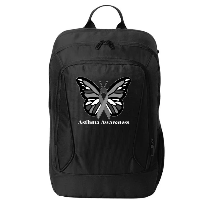 Asthma Awareness Gray Ribbon Butterfly City Backpack