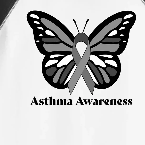 Asthma Awareness Gray Ribbon Butterfly Toddler Fine Jersey T-Shirt