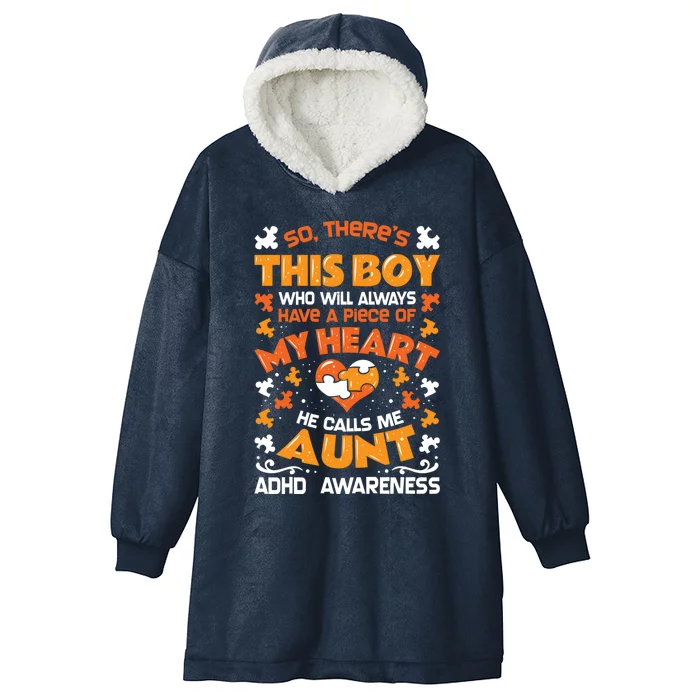 Adhd Awareness Great Gift Neurodiversity Adhd Aunt Gift Hooded Wearable Blanket